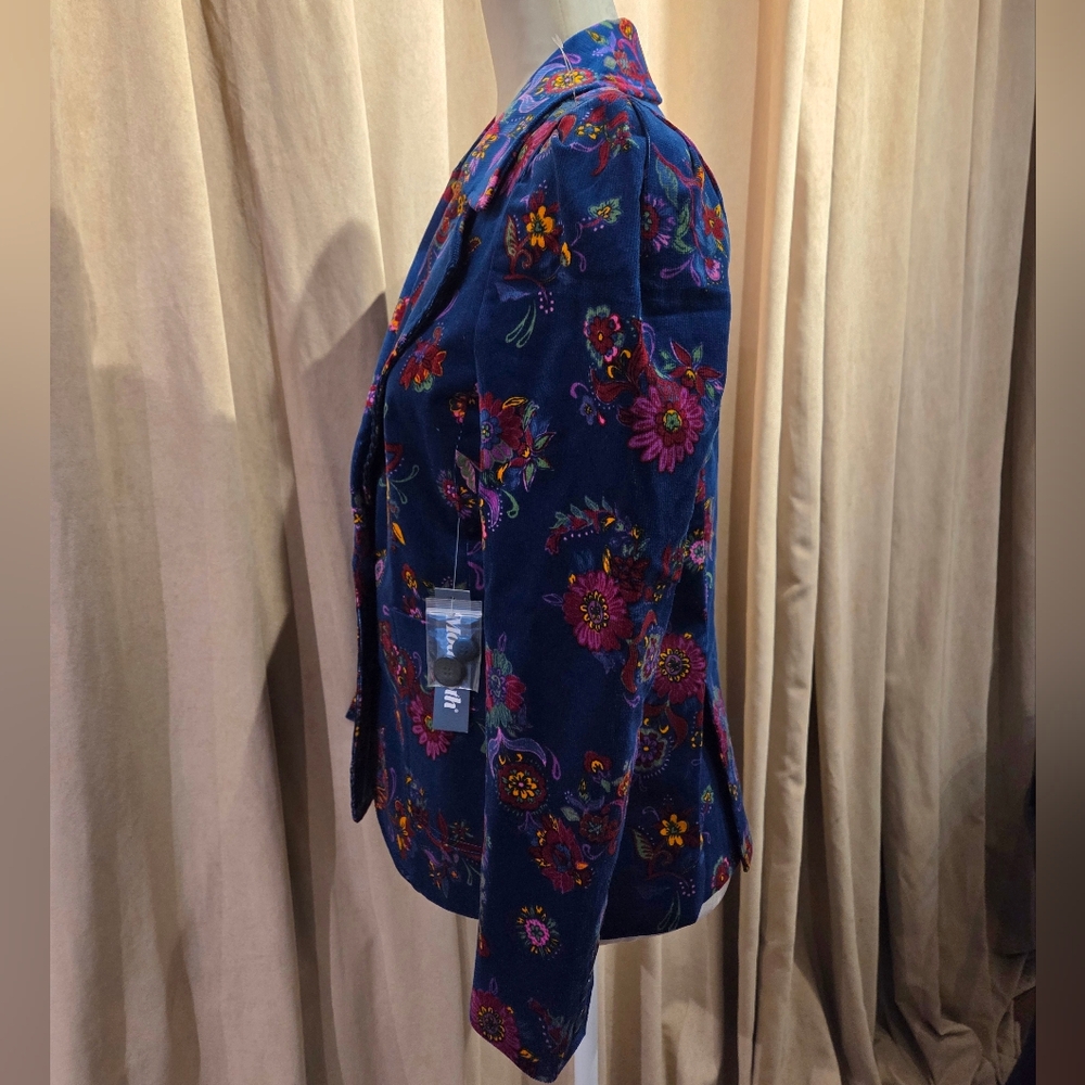 Modcloth Blue Floral Blazer Jacket - Picture 5 of 14